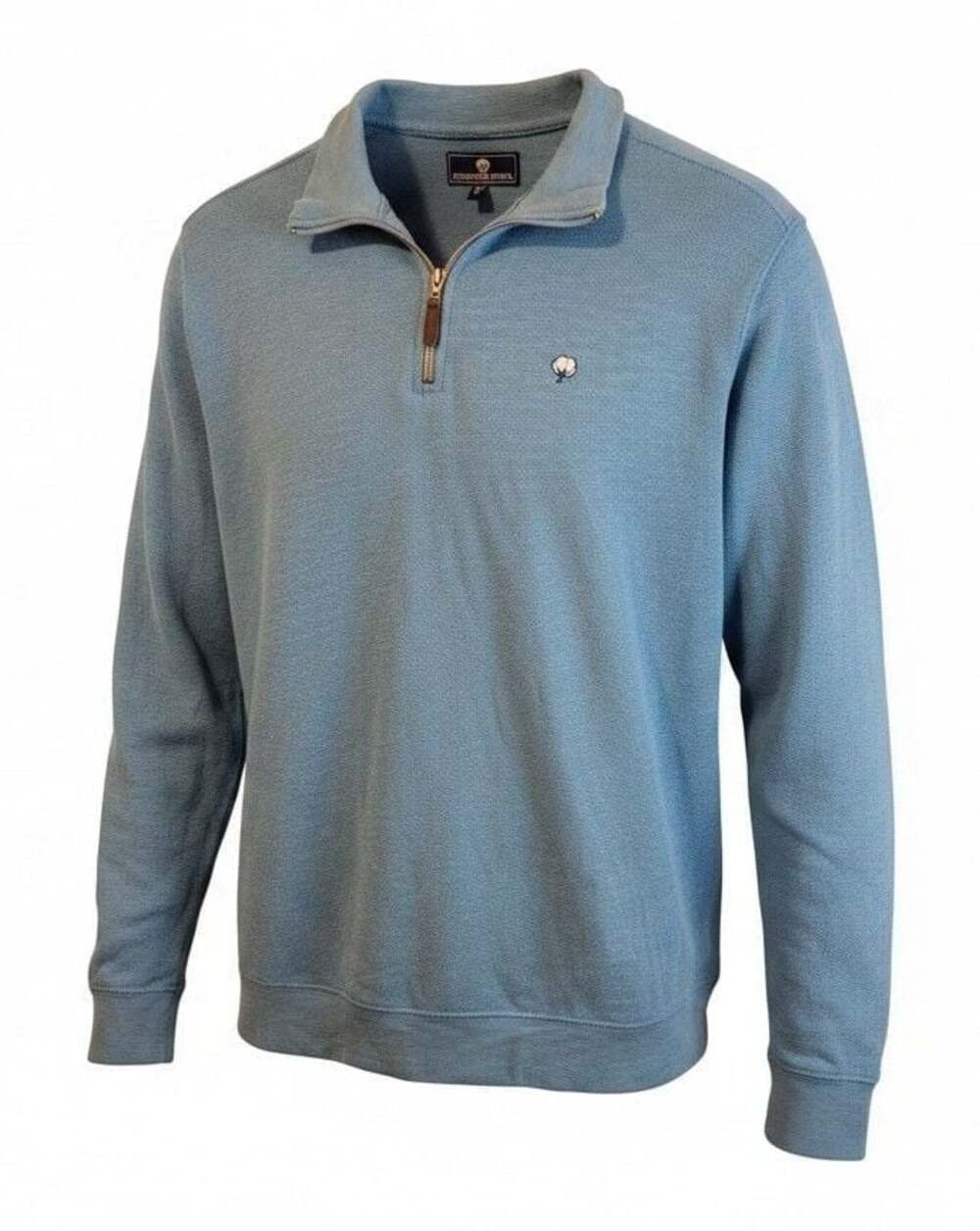 Southern Shirt Company Pique Knit Pullover in Steel Blue Size L